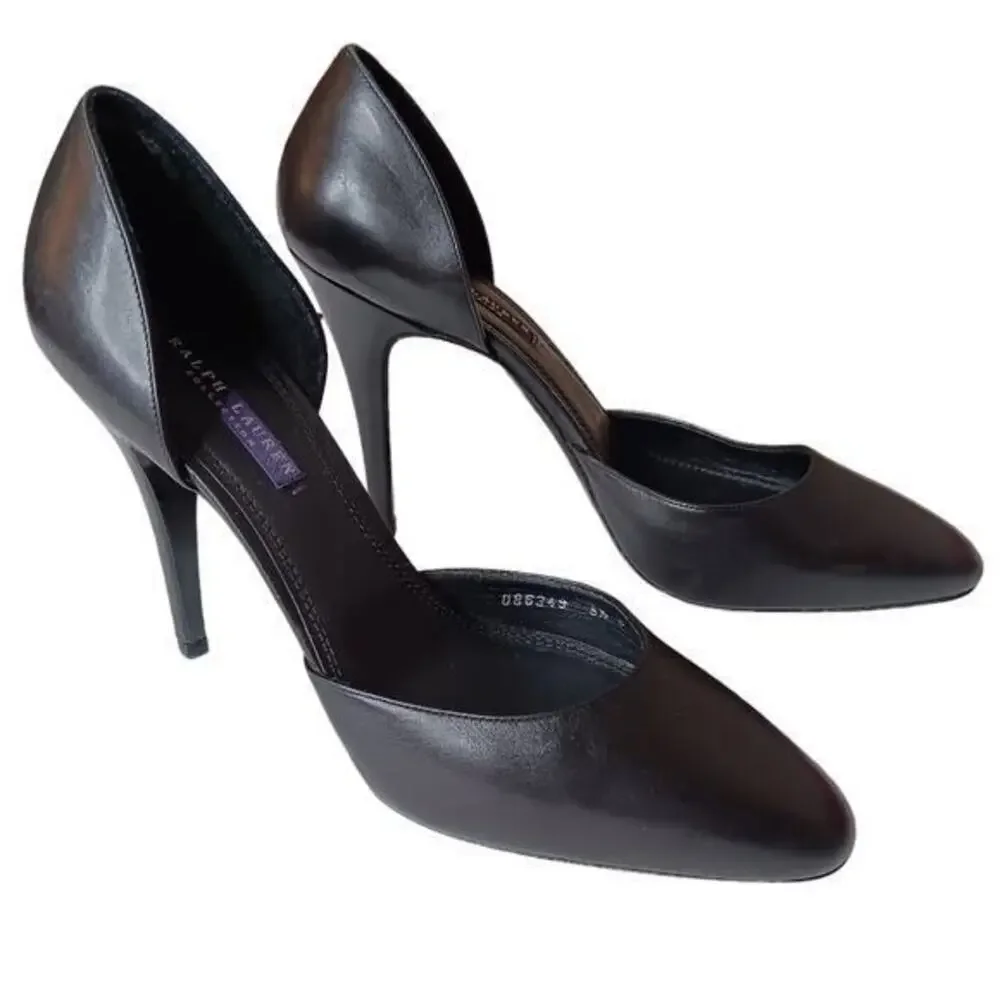 RALPH LAUREN COLLECTION‎ Purple Label Shoes Heels Pumps D'Orsay Size 8.5 Black
